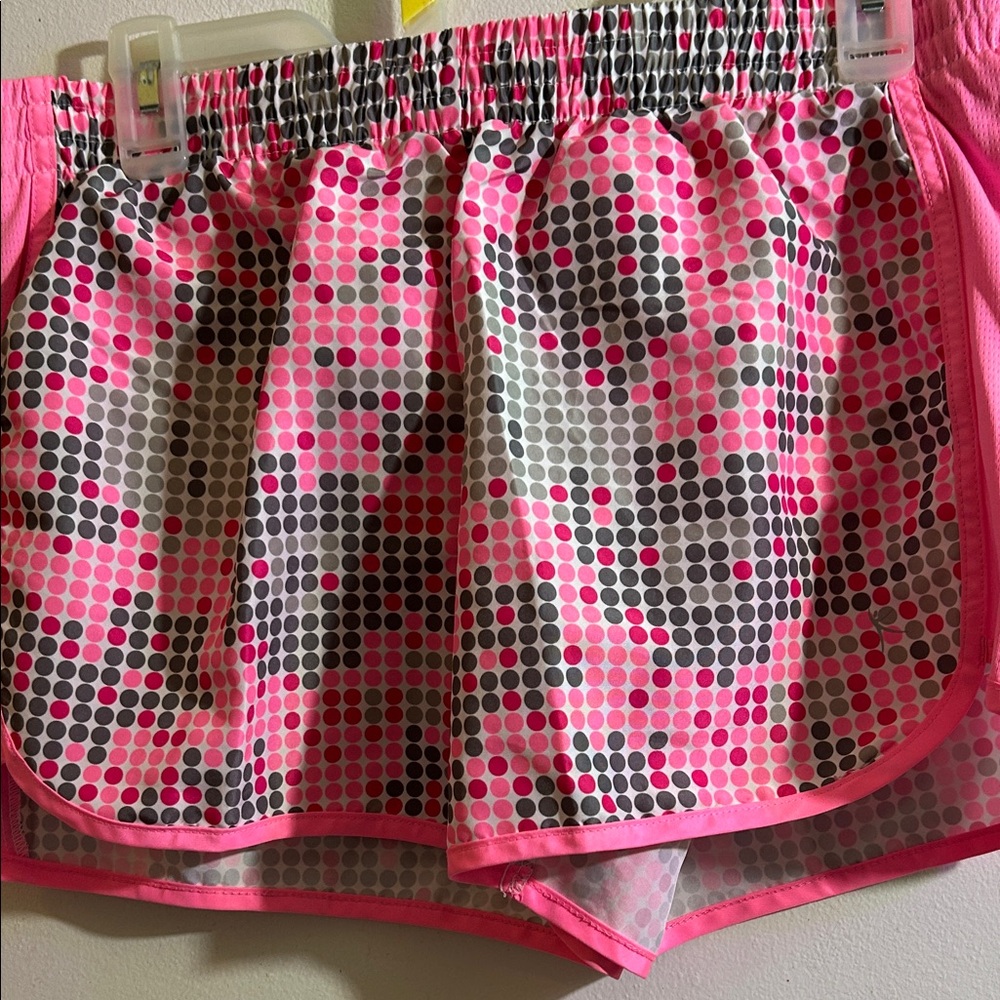 Pink and Gray Polka Dot Shorts
